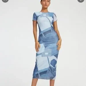 Motel Rocks | Dresses | Denim Print Dress | Poshmark